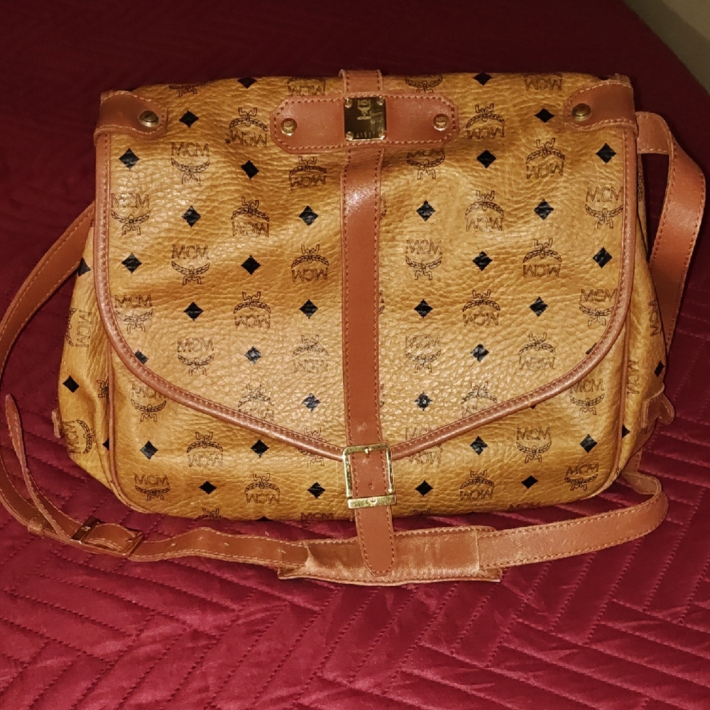 MCM Cognac Visetos Crossbody Bag